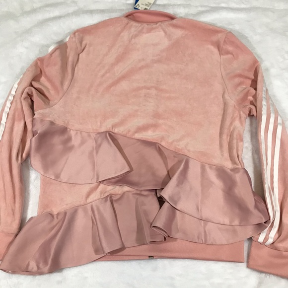 NWT ADIDAS J KOO track jacket pink white ruffle L - Picture 5 of 8